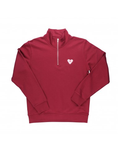 SWEATSHIRT PATCH 1/4 ZIP - Burgundy Profitez des Offres !