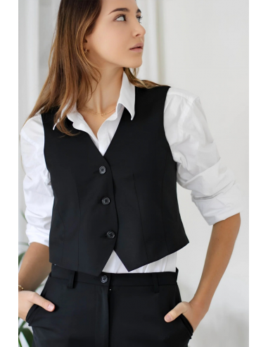 Gilet CAPUCINE - Laine noire en ligne