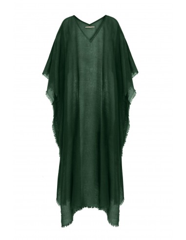 PONCHO LONG RAFAELE ETAMINE DE LAINE - JUNGLE GREEN outlet