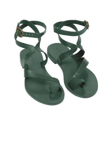 SANDALES EN CUIR IRENE - ASPEN GREEN vous aussi creer 