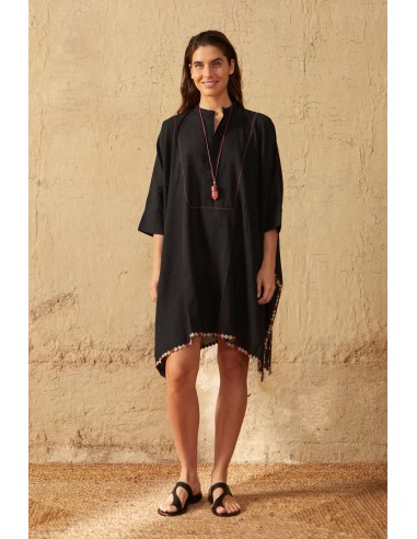 ROBE MI-LONGUE HEDDIE BRODEE - BLACK Comparez et commandez 