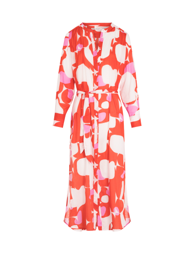 ROBE OLGA IMPRIME SEVENTIES - PINK brillant des détails fins