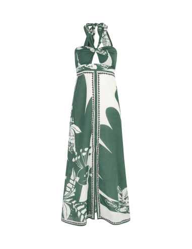 ROBE CLEMENCE IMPRIME PALLADIO - ASPEN GREEN de France