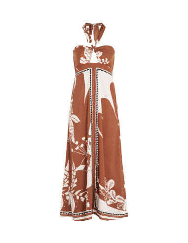 ROBE CLEMENCE IMPRIME PALLADIO - CARAMEL pas cher 