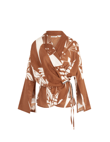 BLOUSE ANAE IMPRIME PALLADIO - CARAMEL vous aussi creer 