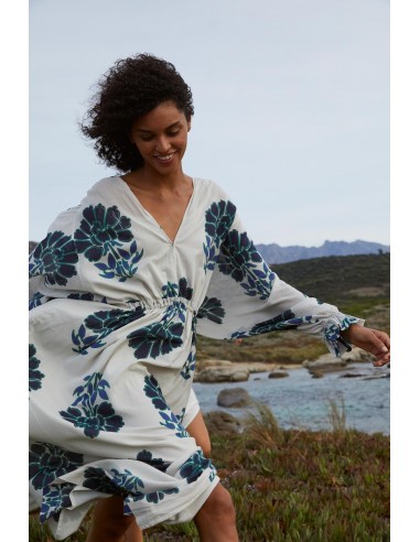 ROBE JANE IMPRIME INDIAN FLOWERS - BLUE ou a consommer sur place