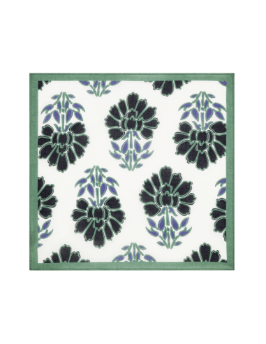 BANDANA IMPRIME INDIAN FLOWERS - BLUE outlet