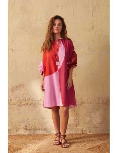 ROBE GERALDINE IMPRIME GRAPHICO - PINK livraison et retour toujours gratuits